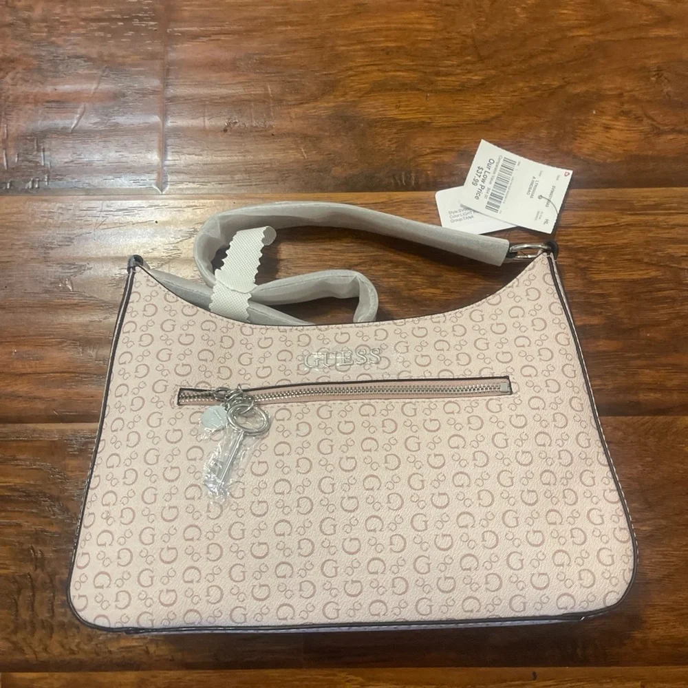 Guess Women's Alexie Handbag Top-Zip Shoulder Bag. Pale Rose - Picture 1 of 5